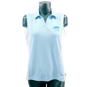 Montery Pastel Blue Polo Tank Top Sleeveless Shirt Temple Terrace Size M 3318
